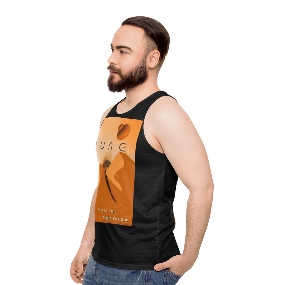 Dune Arrakis "Fear Is The Mind Killer" Unisex Tank Top - men side