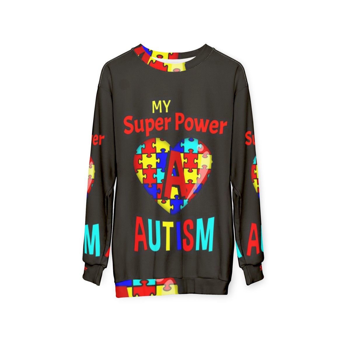 Autism Awareness Sweatshirt with Superhero Design - hanging