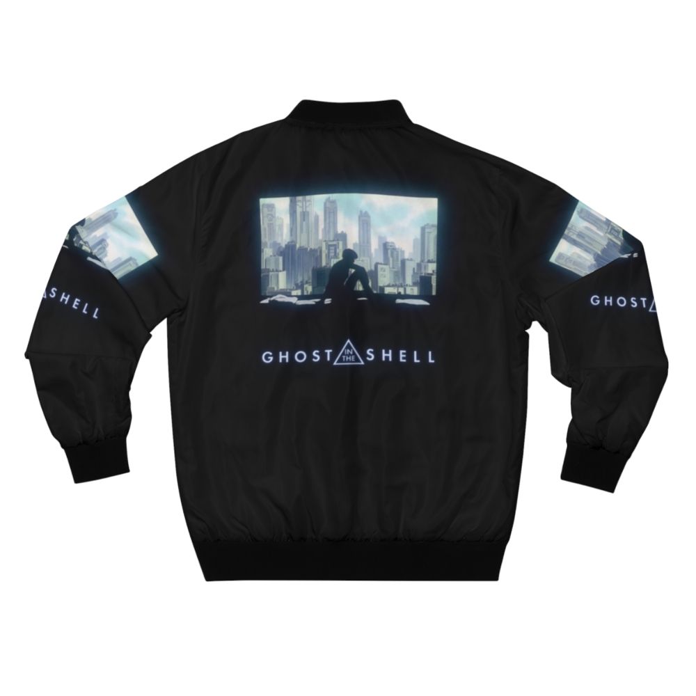 Ghost in the Shell Cyberpunk Bomber Jacket 2.0 with anime and manga design - Back