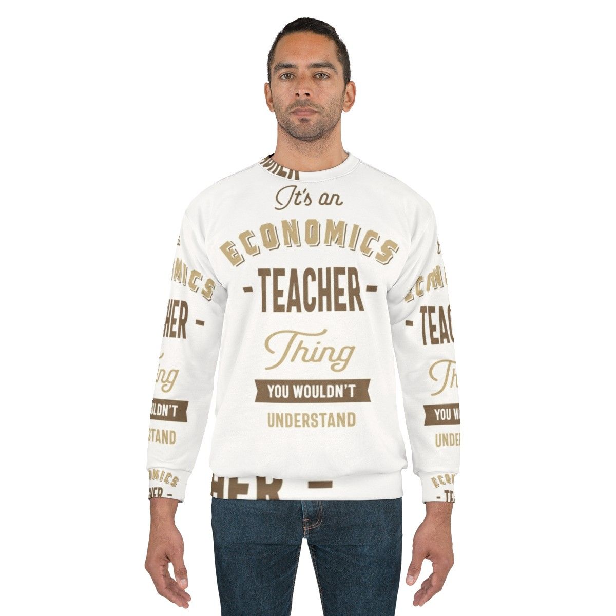 Economics Teacher Sweatshirt with Typography Design - men