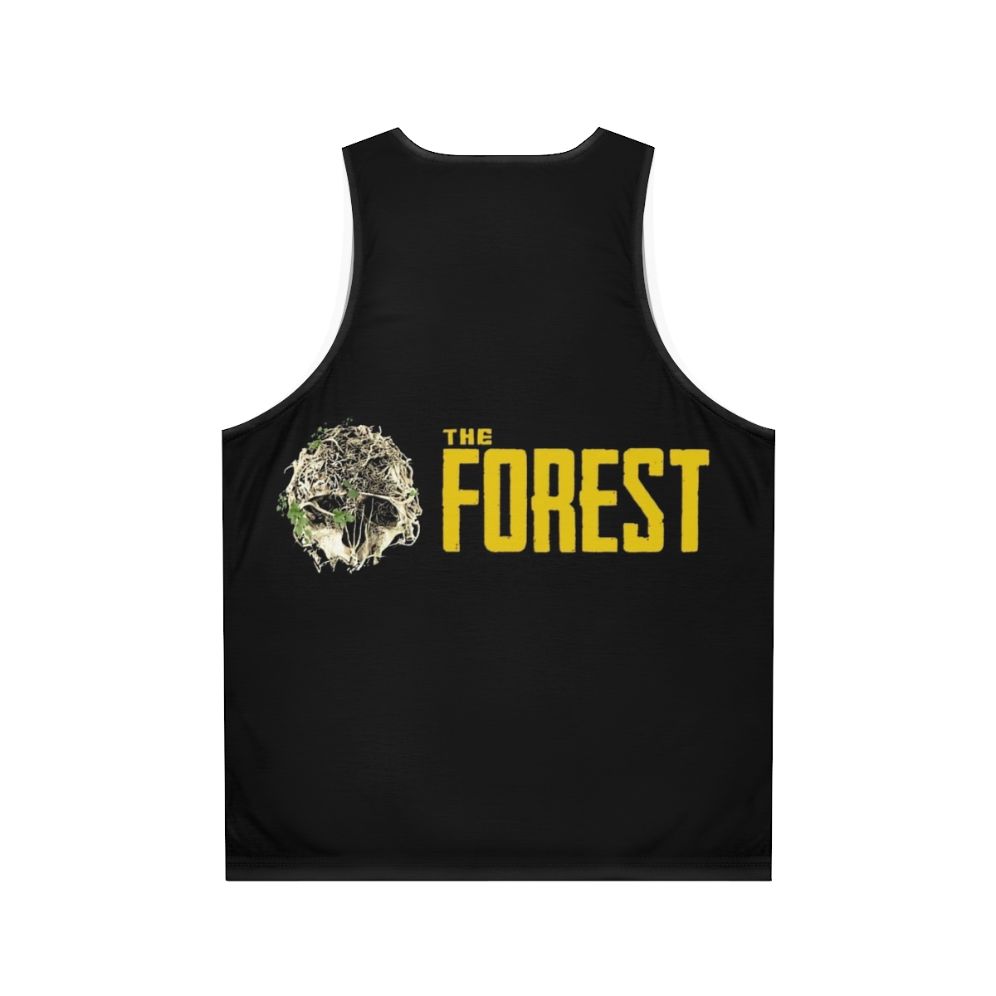 Unisex tank top featuring "The Forest" game design - Back