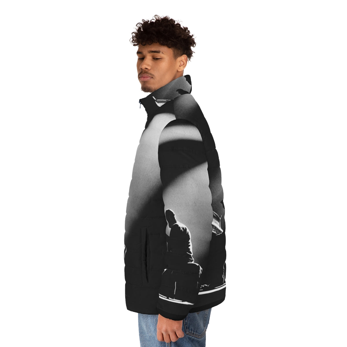 Duke Ellington-inspired puffer jacket for jazz and swing dance enthusiasts - men side left