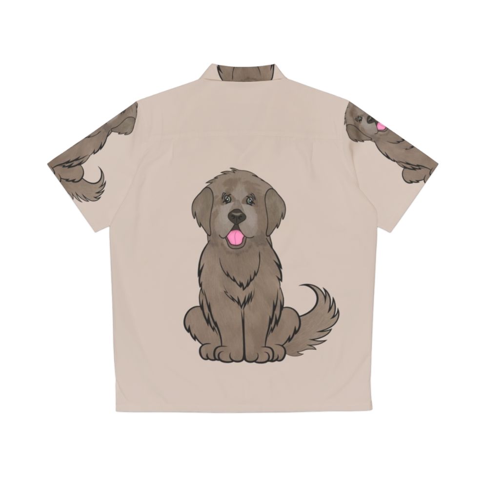 Beige Newfie Hawaiian Shirt - Back