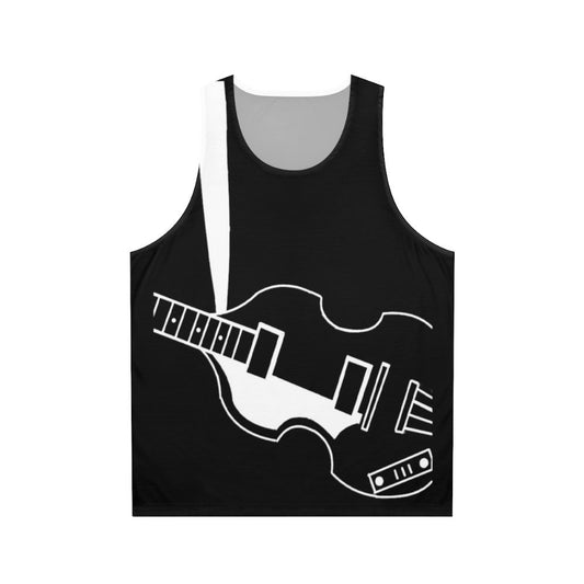 Unisex violin bass tank top featuring a music and beatles design