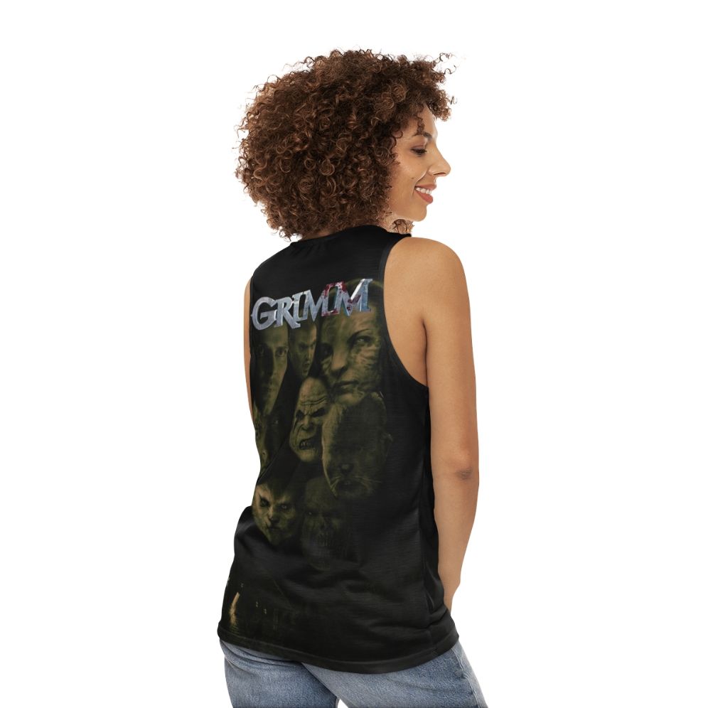 "Don't Panic, I'm a Grimm" Unisex Tank Top - women back