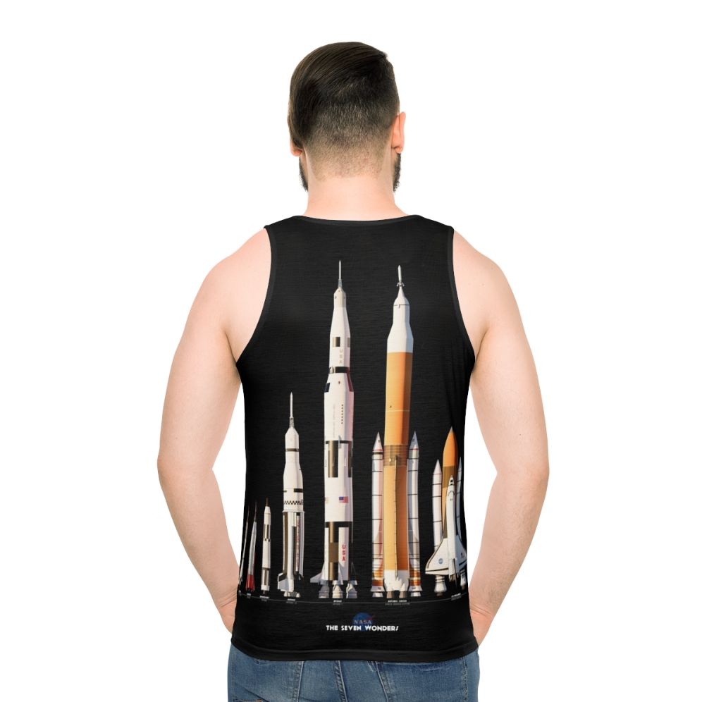 Nasa Rockets Black Background Unisex Tank Top - men back