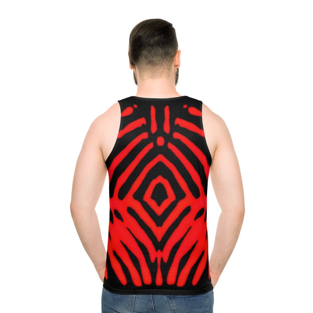 Unisex Ruby Diamond Pattern Tank Top - men back