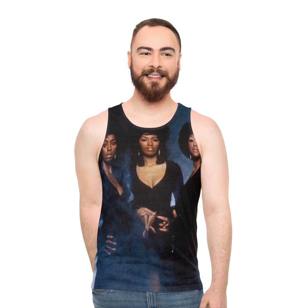 Unisex tank top featuring classic soul music design - men