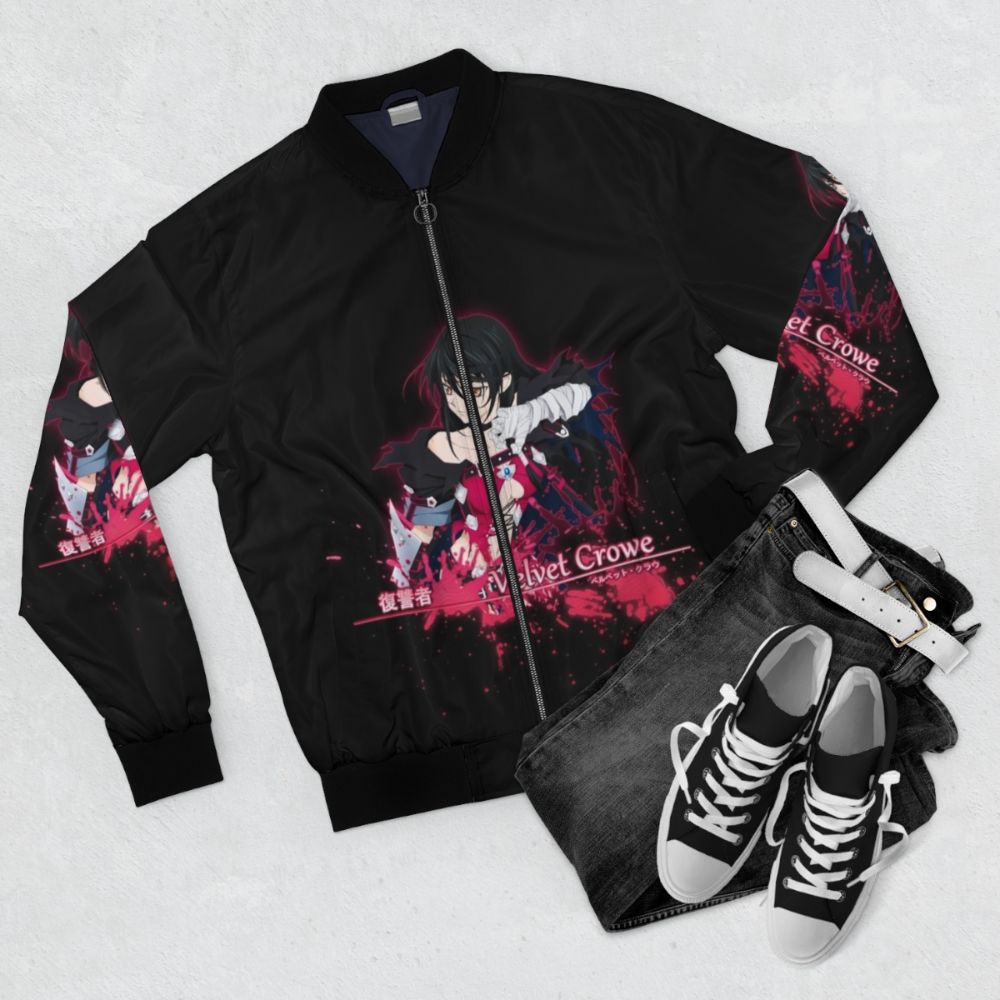 Velvet Crowe from Tales of Berseria wearing a bomber jacket - Flat lay