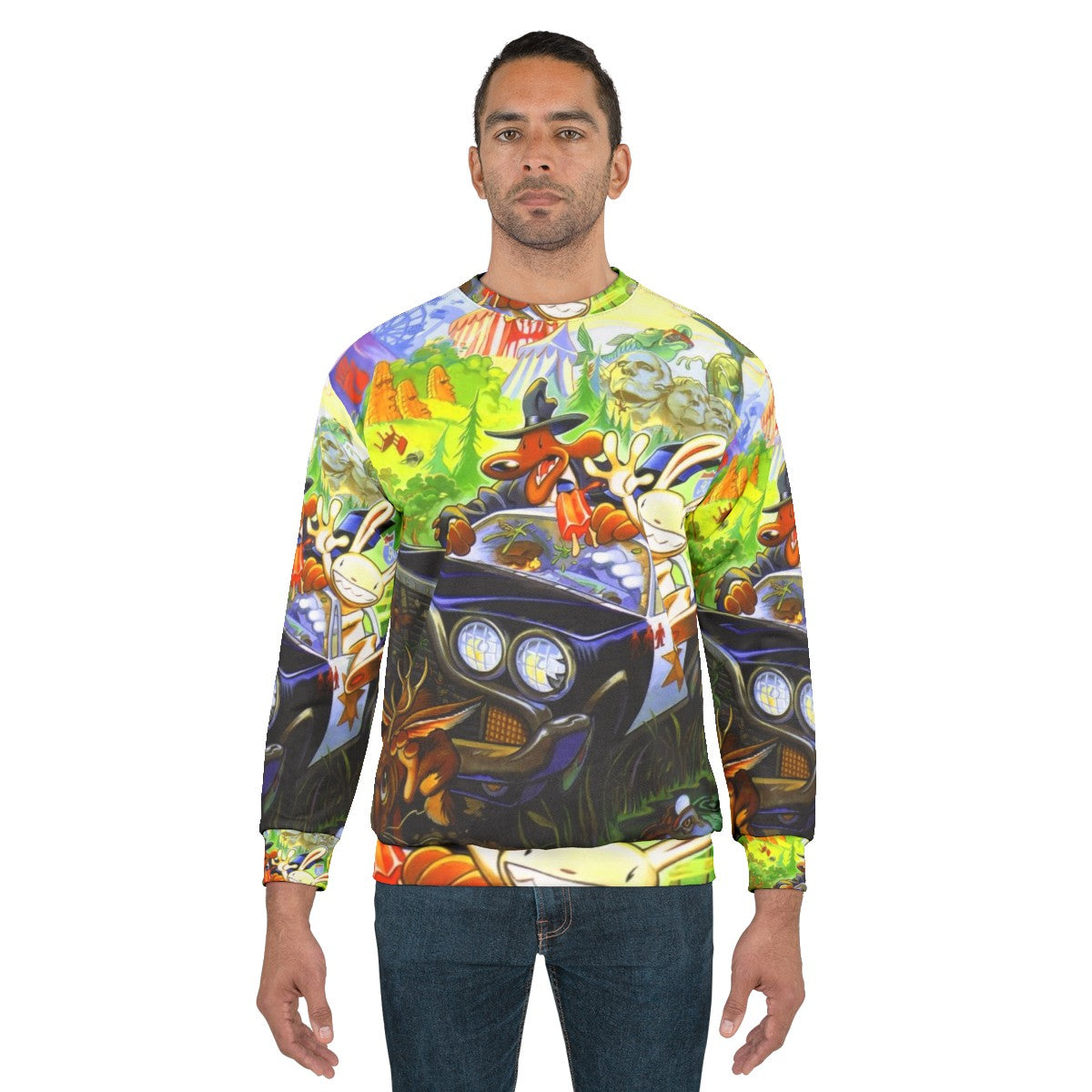 Sam Max Retro Gaming Pixel Art Sweatshirt - men