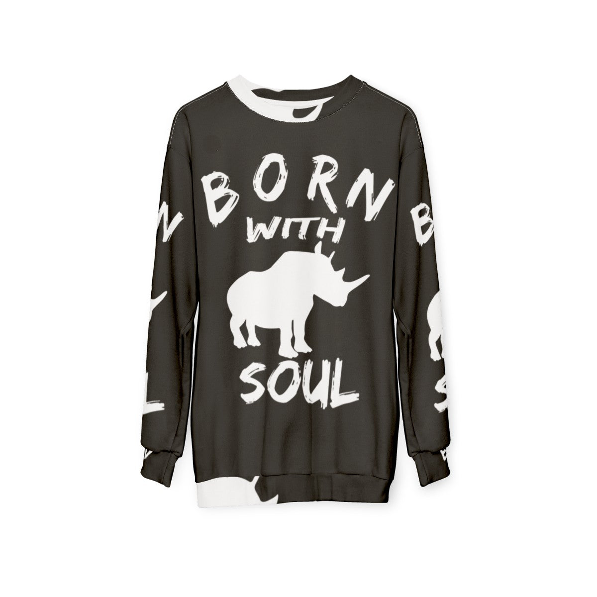 Born With Rhino Soul Sweatshirt - hanging