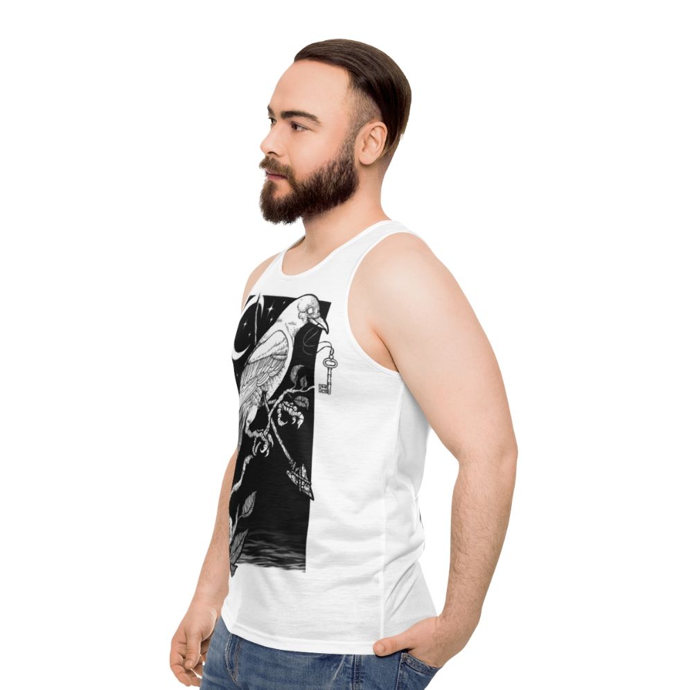 Night Crow Unisex Tank Top - men side