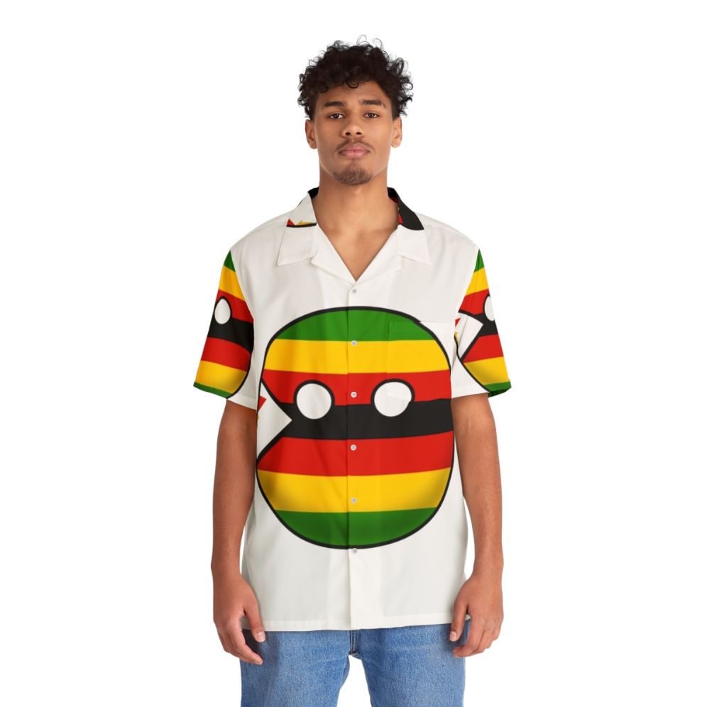 Vibrant Zimbabwe Countryball Hawaiian Shirt - People Front