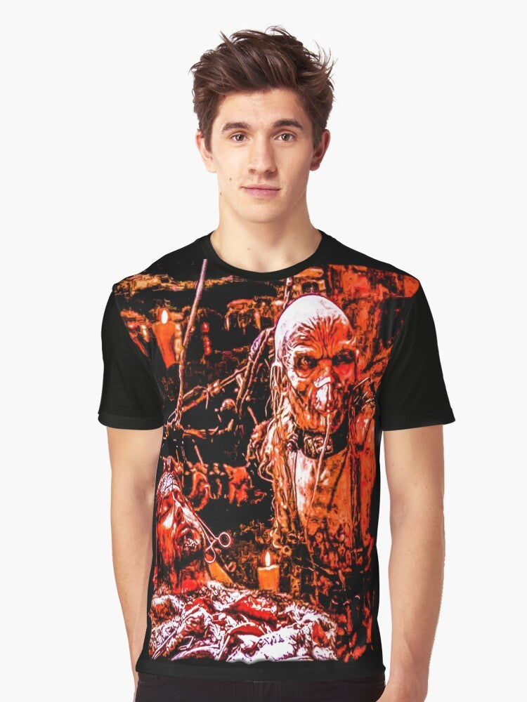 DR SATAN Horror Graphic T-Shirt, featuring a classic horror movie design - Men