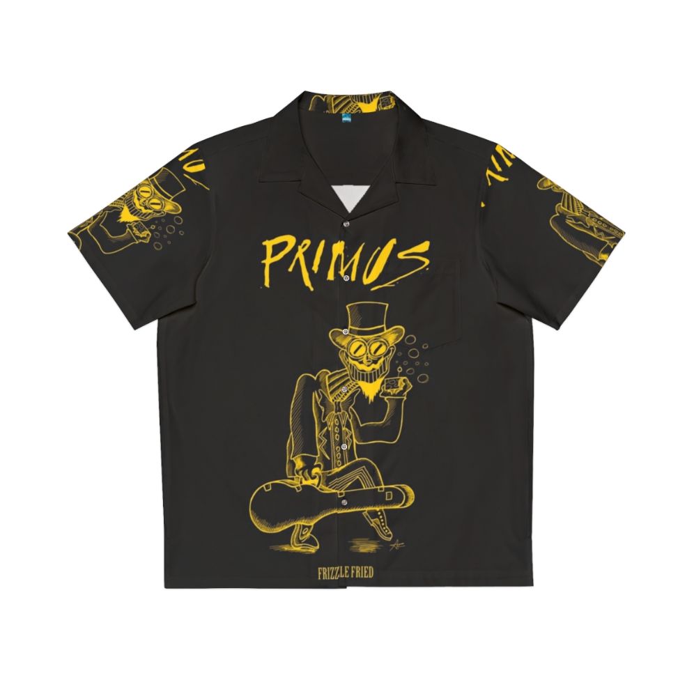 Frizzle Fried Cheese Ink Hawaiian Shirt with Primus, Les Claypool, and Tommy the Cat graphic