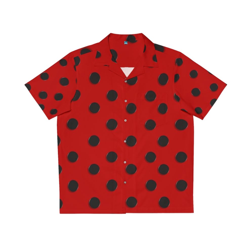 Charming ladybug Hawaiian shirt with vibrant floral print