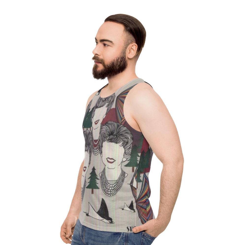 STRFKR unisex tank top with psychedelic album cover art - men side