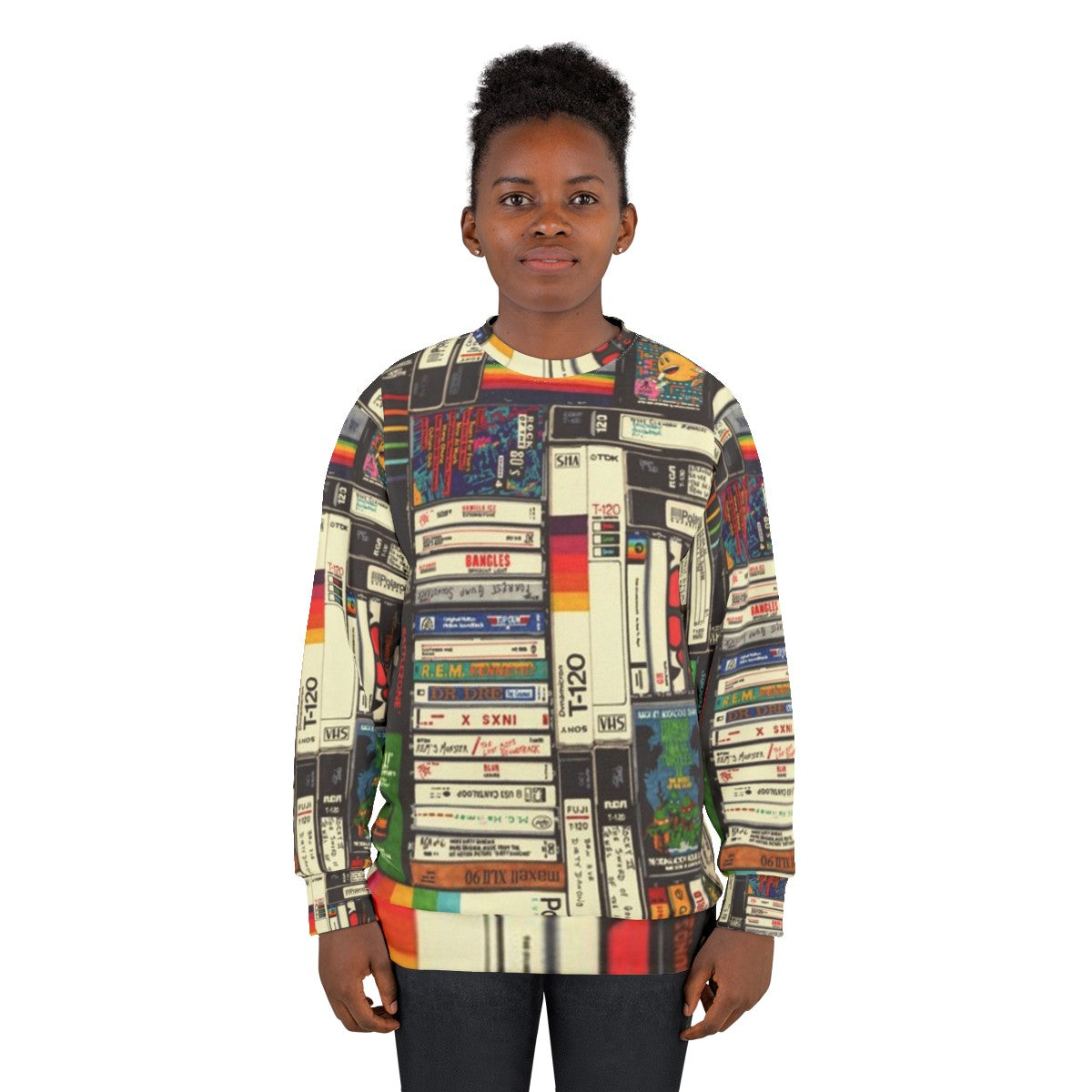 Retro cassette tape vaporwave sweatshirt - women