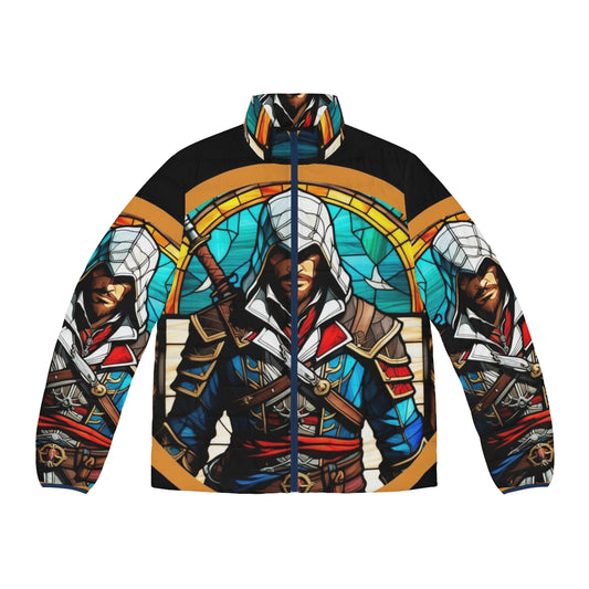 Assassin's Creed Edward Kenway Stained Glass Puffer Jacket