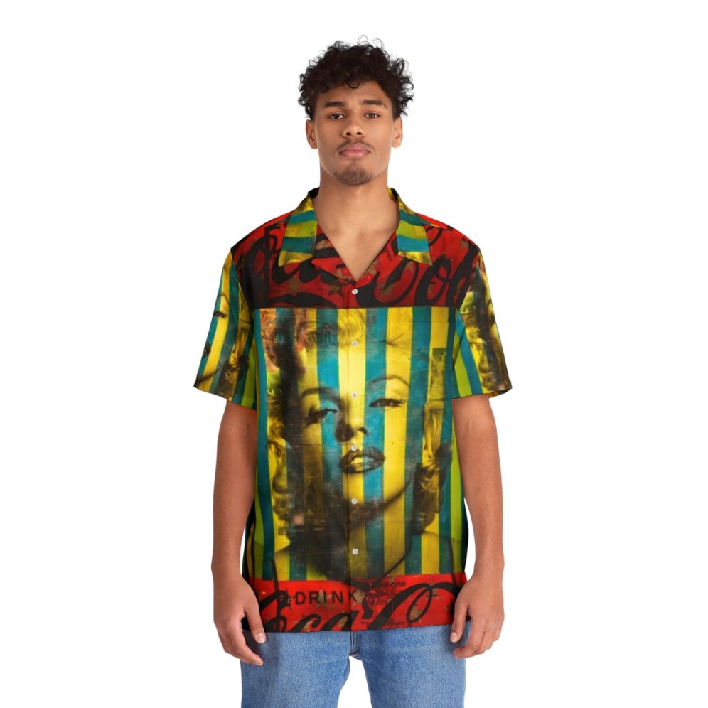 Striped Marilyn Monroe inspired Hawaiian shirt - People Front