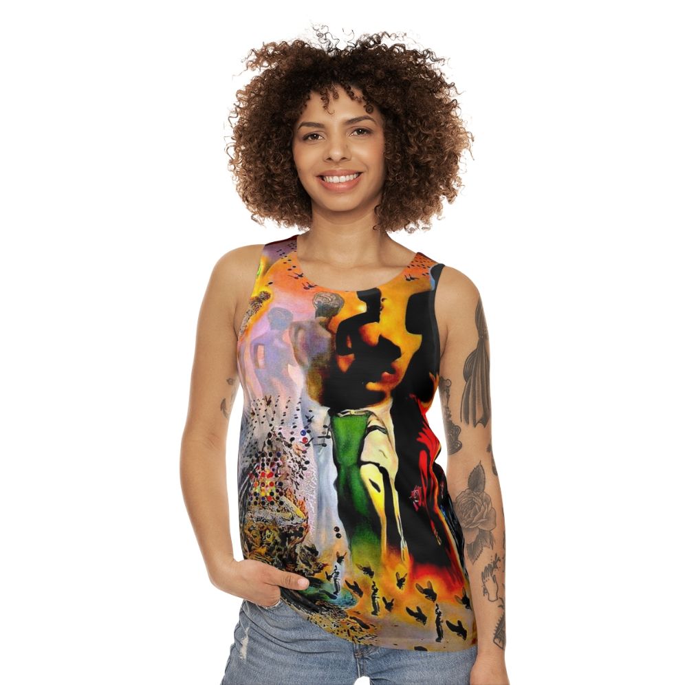 Vintage abstract surreal tank top with modern art inspired by Salvador Dali - women