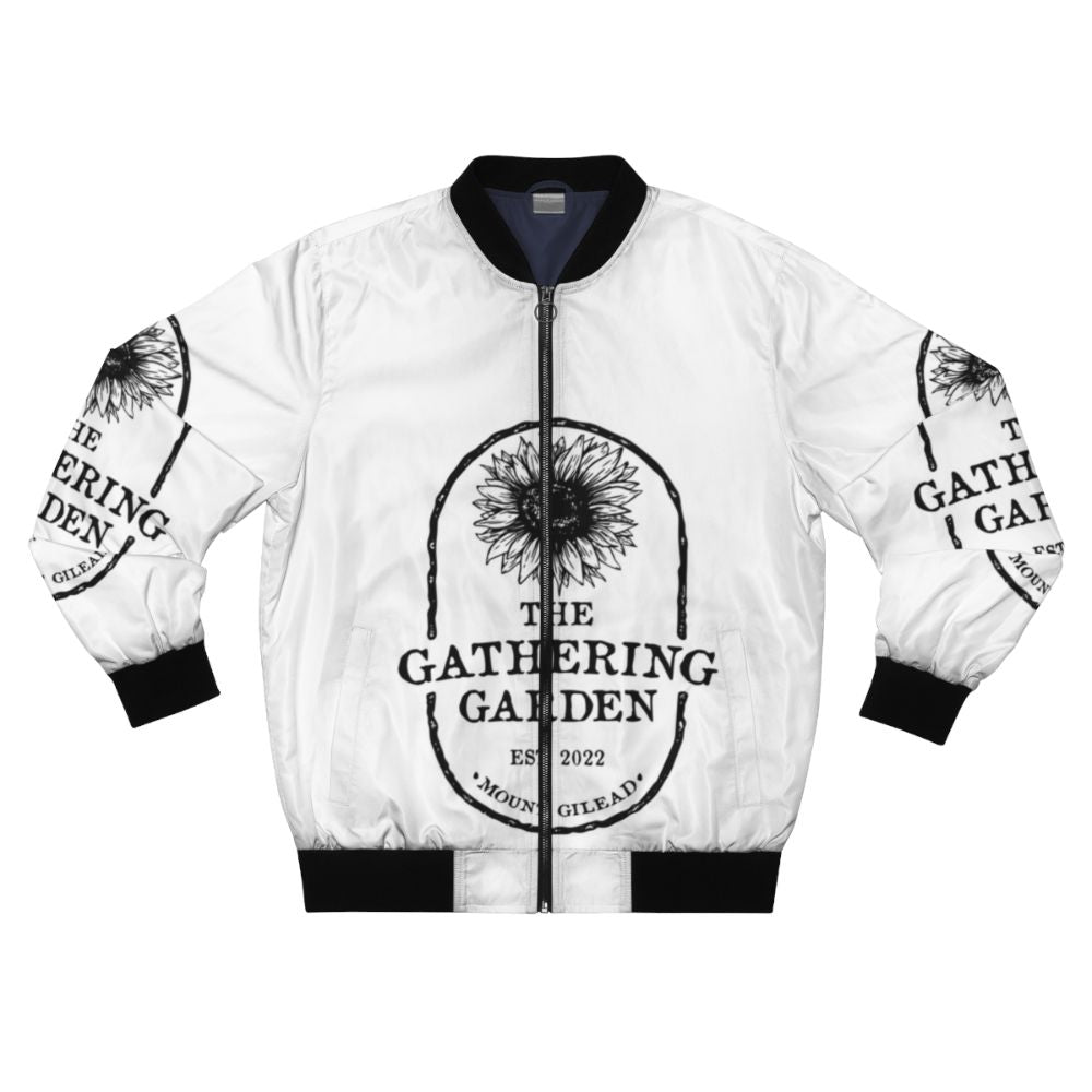 Gathering Garden Bomber Jacket featuring the Mount Gilead, North Carolina community garden