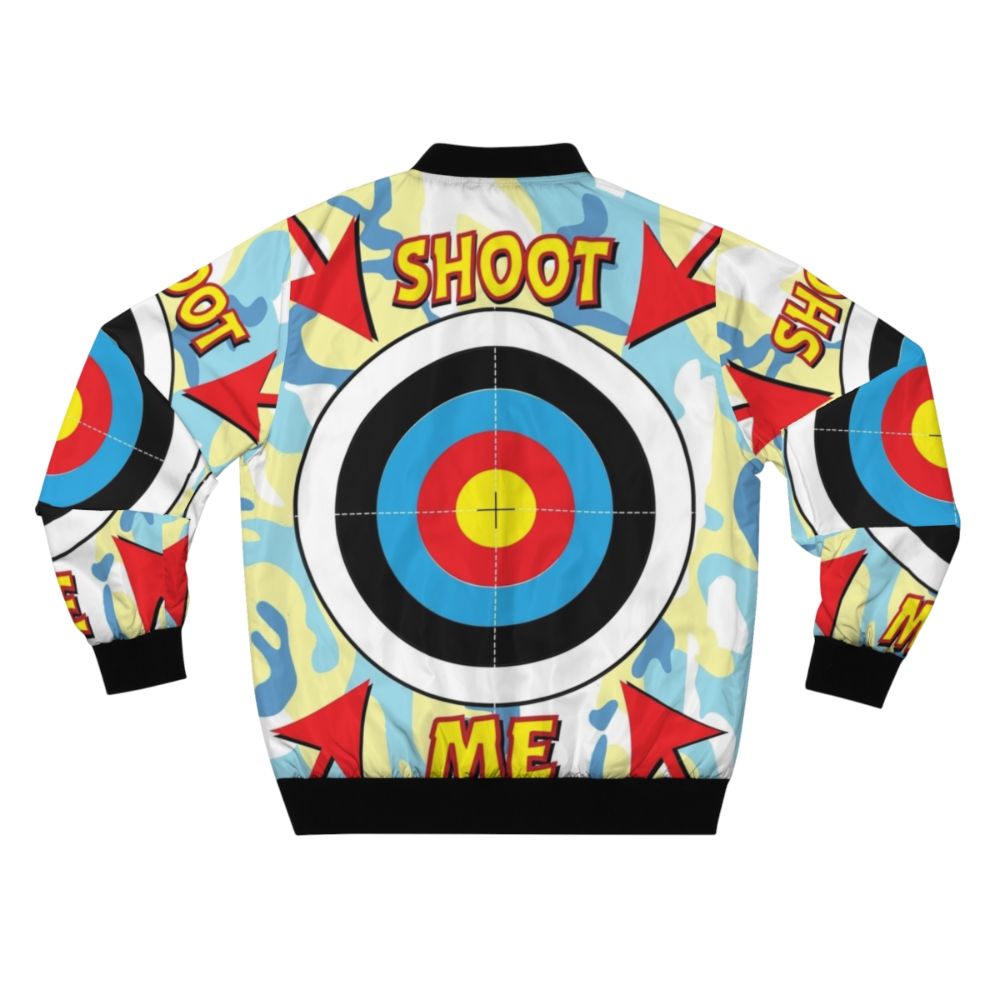 Paintball stag and hen party bomber jacket with bullseye target design - Back