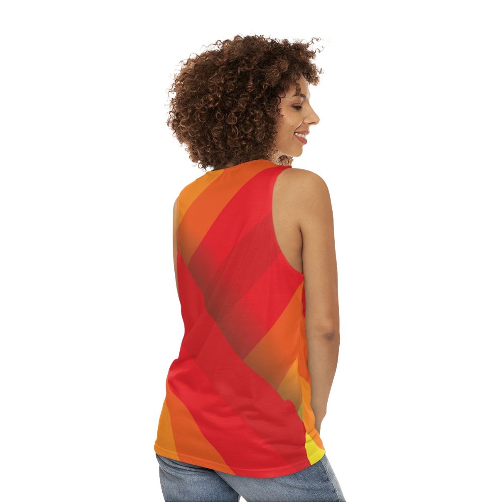 Colorblock striped unisex tank top - women back