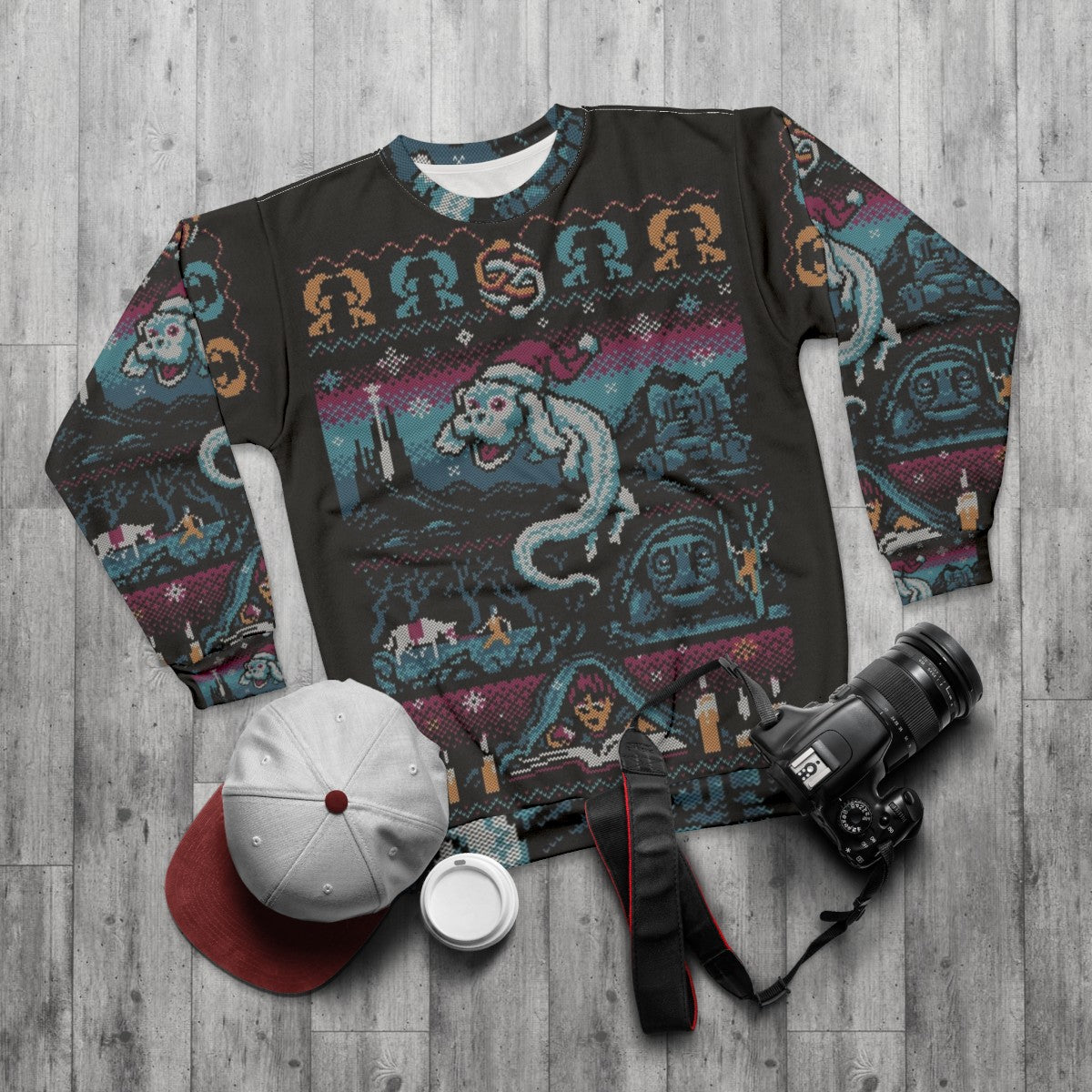 Neverending Story Ugly Christmas Sweater - flat lay