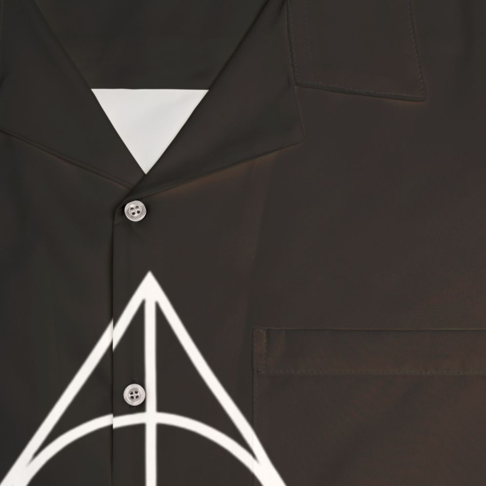 Deathly Hallows Hawaiian Shirt with Harry Potter Magical Symbols - Detail