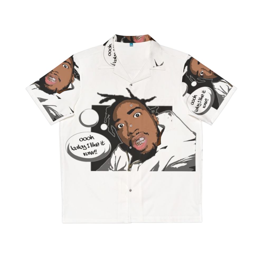 Ol' Dirty Bastard inspired Hawaiian-style shirt with Wu-Tang Clan graphics