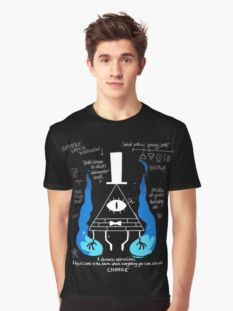 Gravity Falls "A Darkness Approaches" graphic t-shirt with Bill Cipher design - Men