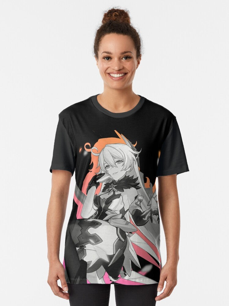 Kiana Kaslana, the Herrscher of the Void, featured on a graphic t-shirt - Women