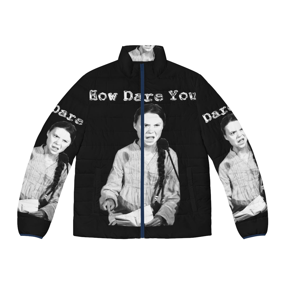 Greta Thunberg "How Dare You" climate change protest puffer jacket