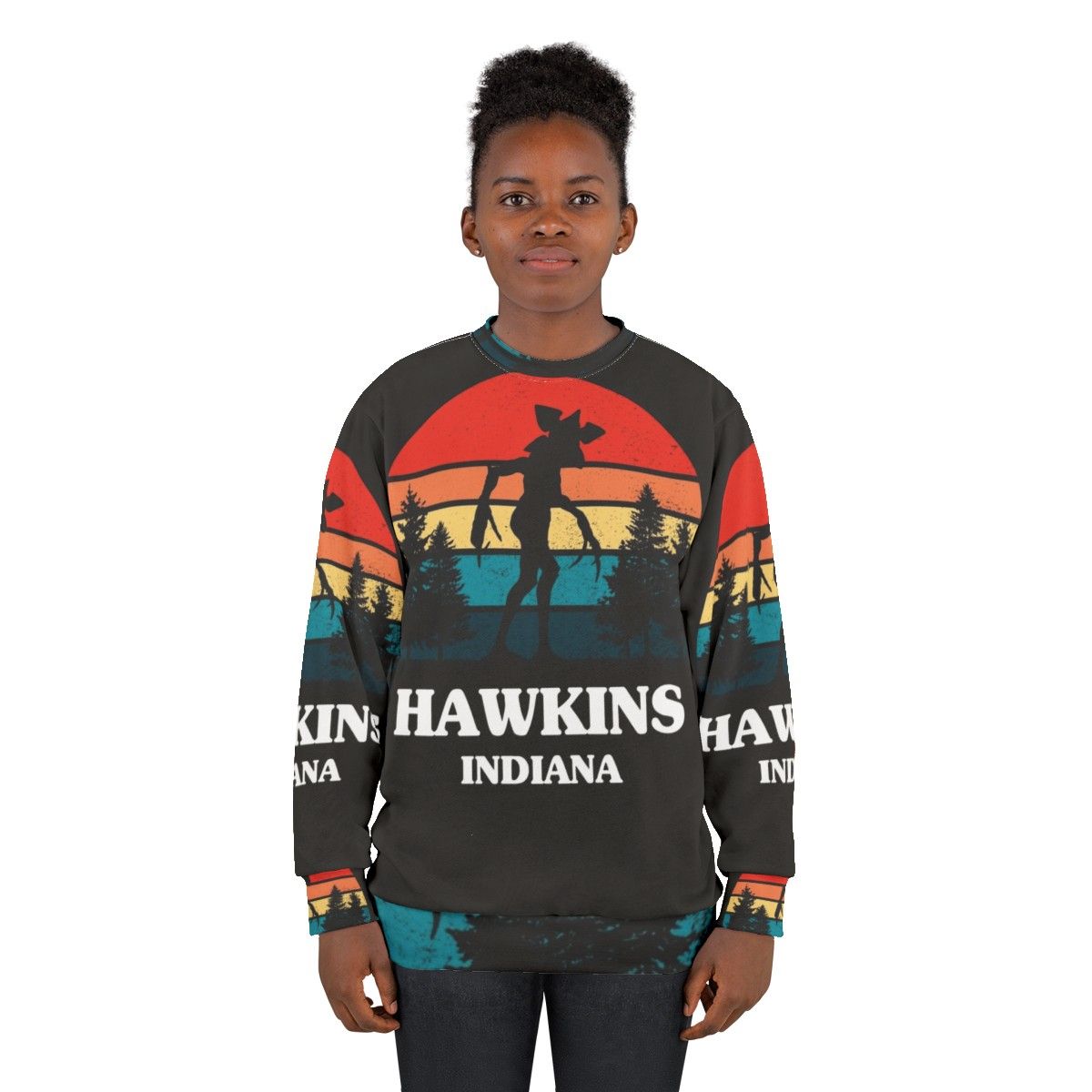 Demogorgon Hawkins Sweatshirt - Stranger Things Inspired 80s Horror Apparel - women