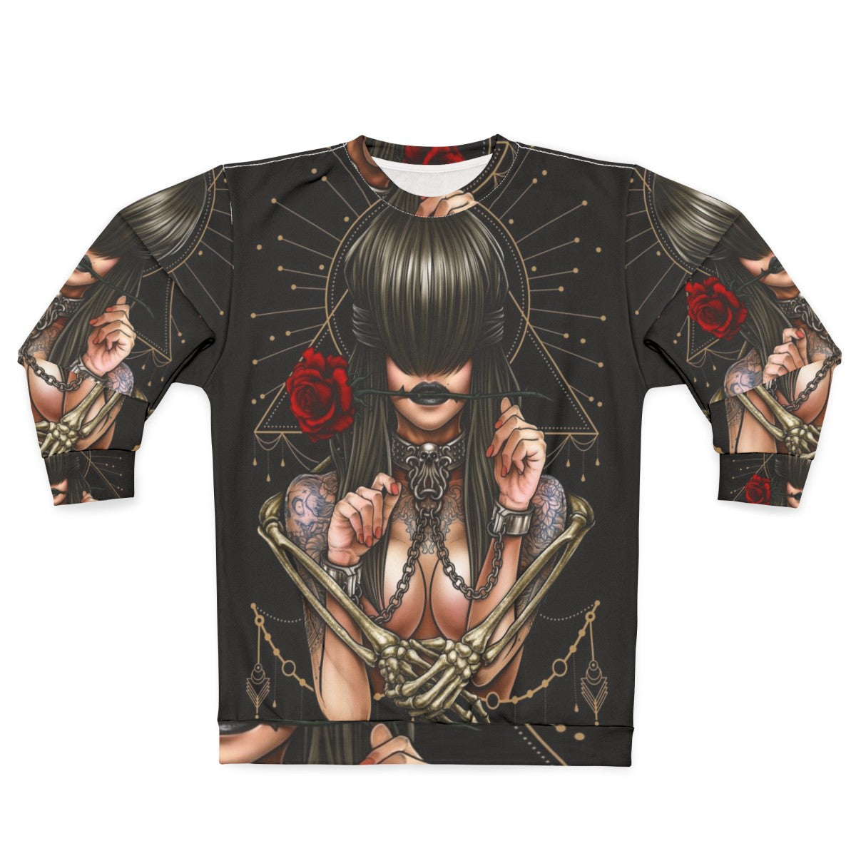 "See No Evil" sweatshirt featuring neo traditional tattoo-inspired surreal art design