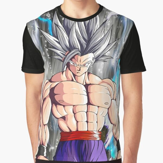 Super Saiyan Gohan from the Dragonball anime series featured on a graphic t-shirt.