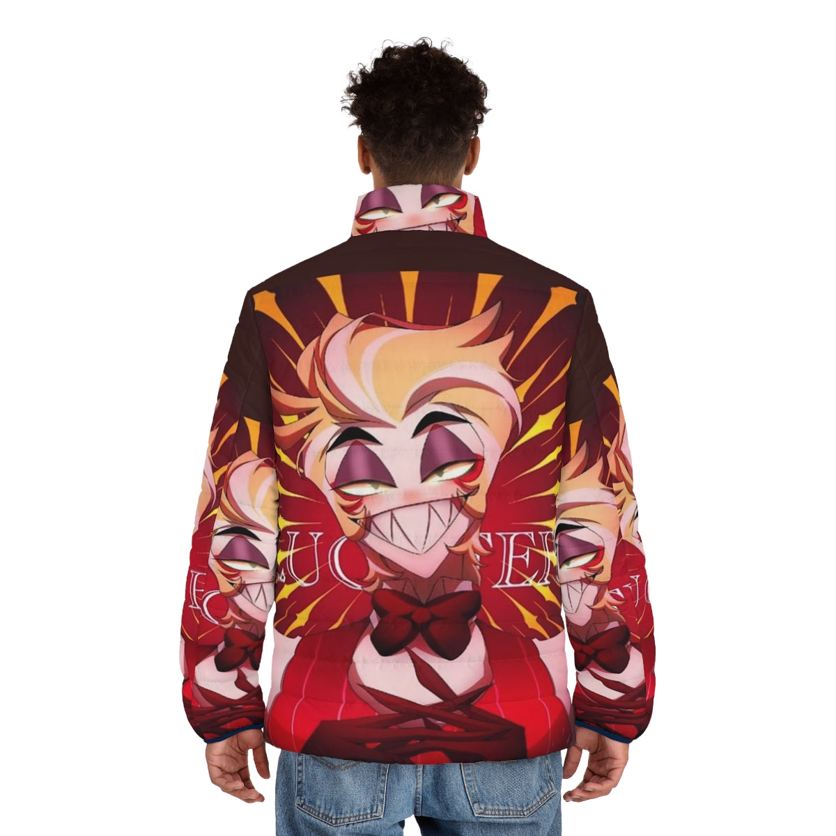 Hazbin Hotel Lucifer Morningstar Anime Puffer Jacket - men back