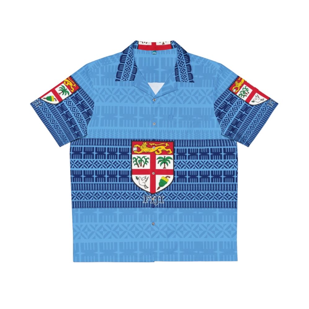 Blue Fiji Flag Masi Tapa Hawaiian Shirt