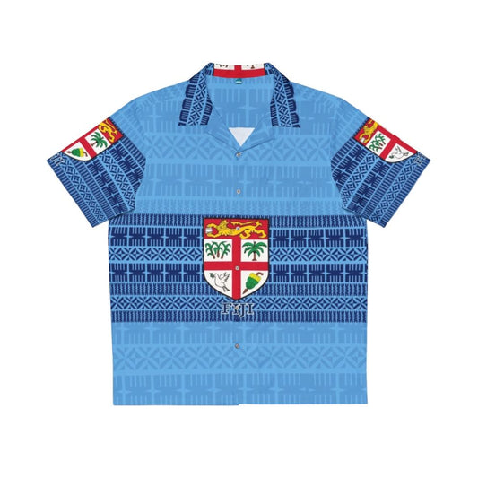 Blue Fiji Flag Masi Tapa Hawaiian Shirt