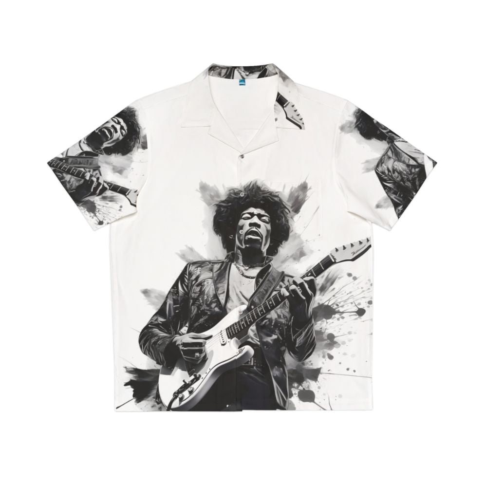 Jimmy Hendrix inspired Hawaiian shirt with psychedelic pattern