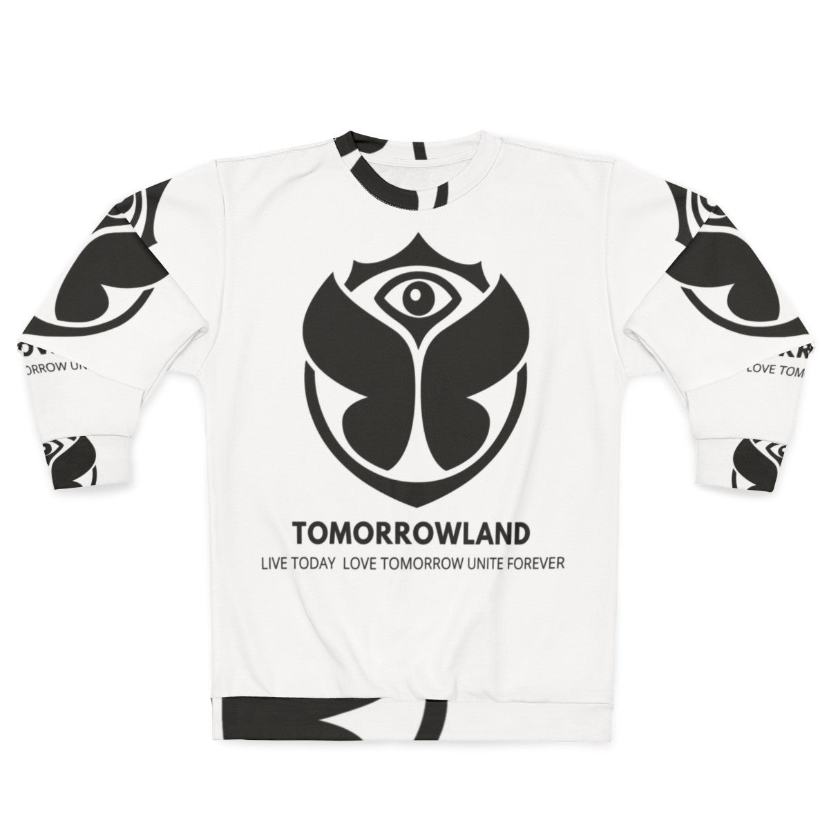 Tomorrowland Music Sweatshirt with EDM Festival and Rave Motifs