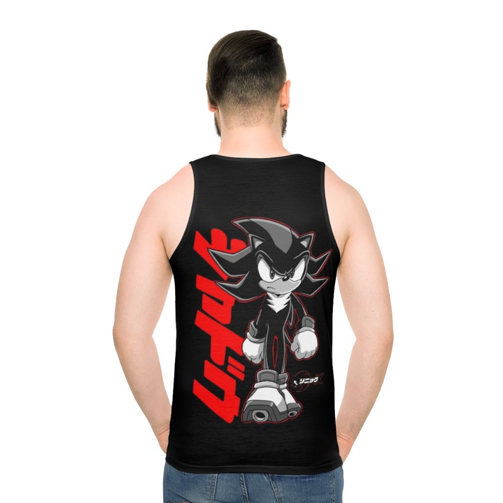 Sonic and Shadow anime inspired graphic unisex tank top - men back