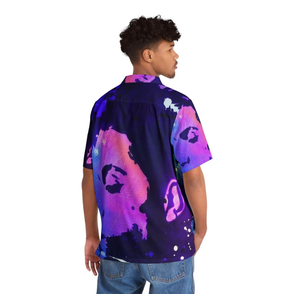 Colorful pop art inspired Hawaiian shirt with tropical print design - People Back