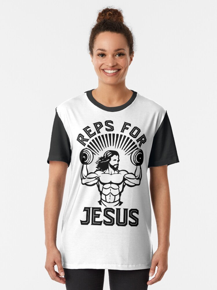 "Reps for Jesus" Christian Fitness Motivation Graphic T-Shirt - Women