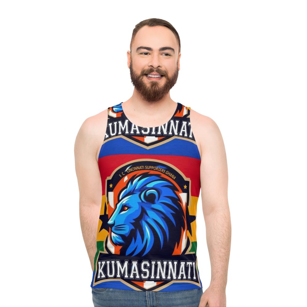 Unisex sports tank top with Ghana football and FC Cincinnati design - men