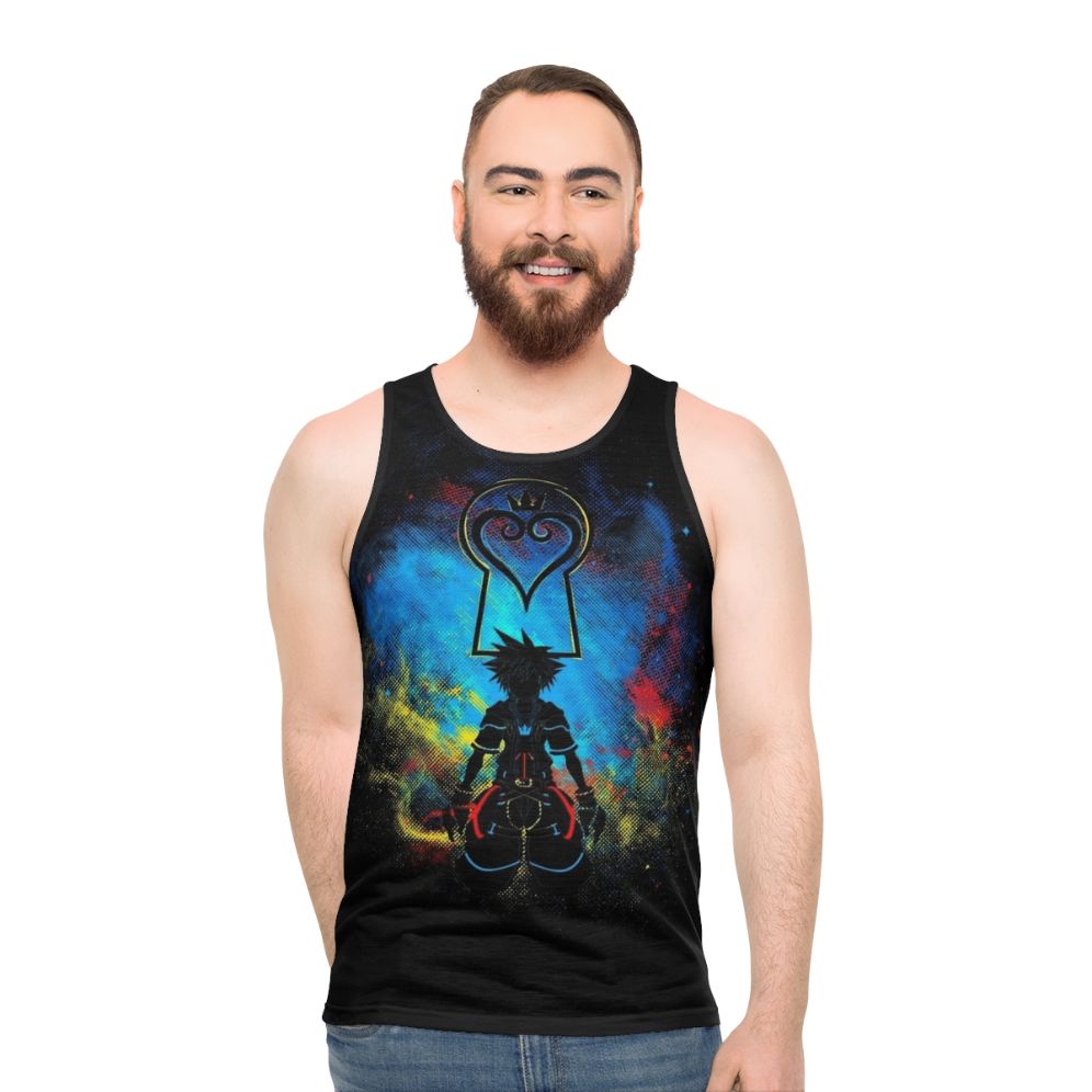 Kingdom Hearts Unisex Tank Top with Space Design - men