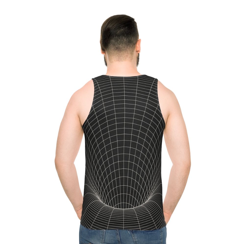 Unisex event horizon space science tank top - men back