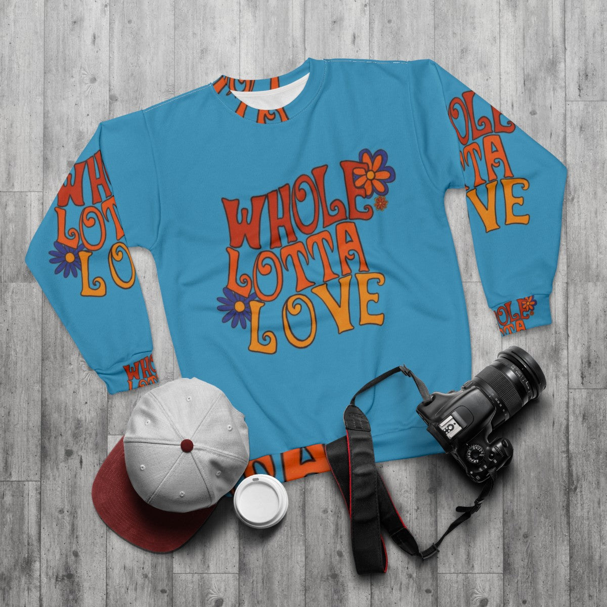 Led Zeppelin Inspired 'Whole Lotta Love' Retro Sweatshirt - flat lay