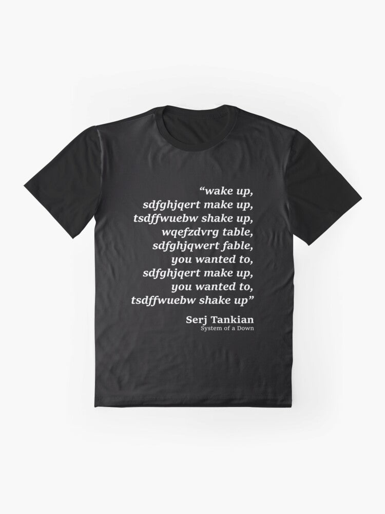 "Wake Up" System of a Down song lyrics graphic tee - Flat lay